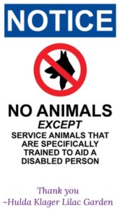 Notice: No Animals